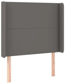 szürke műbőr LED-es fejtámla 103x16x118/128 cm