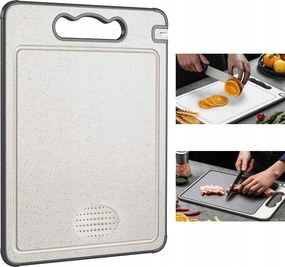 Kétoldalas vágódeszka, rozsdamentes acél vágódeszka, szürke