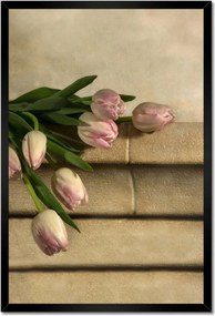 Poszterek keretben 40x60 Rózsaszín tulipán csokor