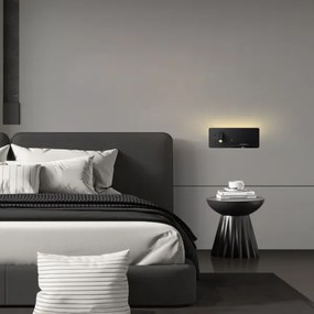 Immax 08287L-LED Fali lámpa polccal, USB-vel és vezeték nélküli töltéssel LED/3W/230V + LED/3W