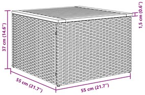 5 részes kerti kanapészett párnákkal bézs poli rattan akáccal