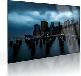 Kép - Kilátás a New York-i felhőkarcolókra (üvegen) (70x50 cm)
