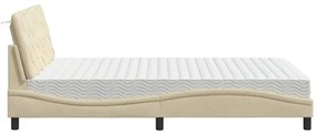 krém szövet ágy matraccal 140x190 cm