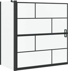 vidaXL Fürdő Zuhany Képernyő Fekete és Átlátszó 116 x 68 x 128 cm