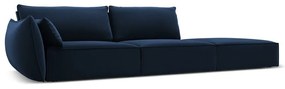 Sötétkék bársony kanapé, bal oldali 264 cm Vanda – Mazzini Sofas