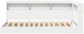 Könyvespolcos ágy Fehér 90x200 cm Mérnöki fa