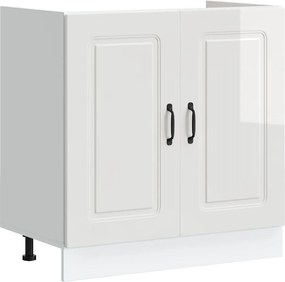 vidaXL Mosogató aljzat szekrény Kalmar magasfényű fehér 80x46x81,5 cm