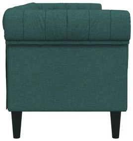 sötétzöld 3 személyes szövet Chesterfield kanapé