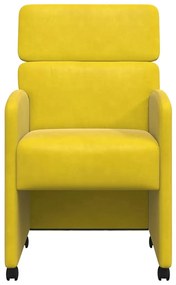 Kerekes Étkező Székek 2 pcs Sárga 58 x 65 x 98 cm Bársony