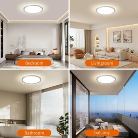 Brilagi - LED fürdőszobai mennyezeti lámpa ULTRA SLIM LED/24W/230V átm. 42 cm ezüst IP54