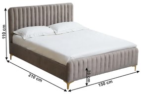 Franciaágy 140 cm Karilla (szürke + barna). 1017200