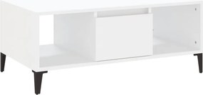 vidaXL fehér szerelt fa dohányzóasztal 90 x 50 x 36,5 cm