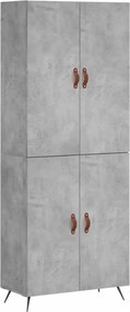 vidaXL betonszürke szerelt fa magasszekrény 69,5 x 34 x 180 cm