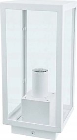 Aca Lighting fehér kültéri állólámpa Celia 1XE27 IP44 átlátszó üveg CELIA1F