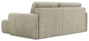 Bézs zsenília kinyitható-tárolóhelyes sarokkanapé (jobb oldali-heverő résszel) Lilo – Makamii