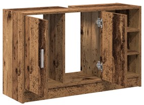 Mosdó szekrény Időzített fa 90x29x55 cm Szerelt fa