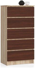 Komód Kalista V (szonoma tölgy + wenge). Akció -12%. 1069019