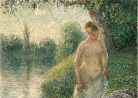 Üveg kép - Camille Pissarro, The Bather, reprodukciók (70x50 cm)