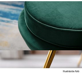 Fotel Art-deco stílusban, smaragd Velvet anyag/gold króm-arany, NOBLIN