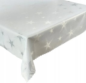 Karácsonyi Abrosz Fehér Ezüst Csillagok 140x160 cm