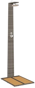 Kerti zuhany Szürke 60x80x214 cm Poly Rattan