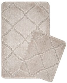Világosbarna fürdőszobai kilépő szett 2 db-os 50x80 cm Cizgili – Foutastic