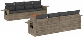 vidaXL 9 részes szürke polyrattan kerti ülőgarnitúra párnákkal
