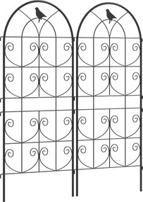 Outsunny Fém Kápolna 2 Darabos Szett Növények Mászó Cseréphez Madár Mintával 50x120 cm Kápolna Benti Növényekhez Paprika Virágokhoz Mászó Növényekhez