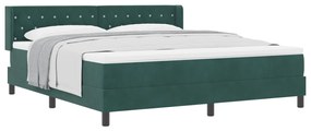 Boxspring Ágy Matraccal Sötét Zöld 180x200 cm Bársonyos