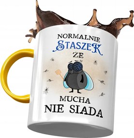 Sárga bögre Stanislaw Staszek Kollégáknak Ajándék Nyomtatott Fotóval