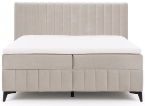 Verona kontinentális ágy 180x200 cm tárolóval - világos bézs Amon 17 hidrofób bársony