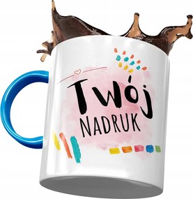 Kék Bögre Saját Nyomtatott Fotóval Logóval, fényképes nyomtatással