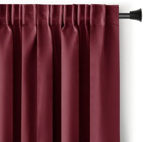 AmeliaHome Blackout Oxford Pleat függöny, bordó, 140 x 245 cm
