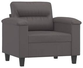 vidaXL szürke műbőr kanapéfotel lábtartóval 60 cm
