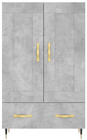 betonszürke szerelt fa magasszekrény 69,5 x 31 x 115 cm