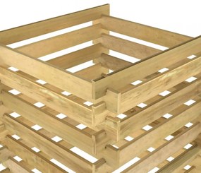 lécezett impregnált fenyőfa kerti komposztáló 90 x 90 x 90 cm