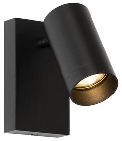 Modern fekete fali lámpa állítható kapcsolóval - Jeana Luxe