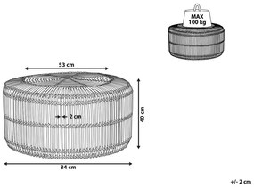 Rattan Dohányzóasztal Világos Fa Színben ⌀ 84 cm LIMNI Beliani