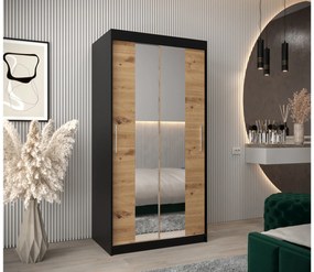 Ruhásszekrény 100 cm Toki 1 (matt fekete + artisan tölgy). 1064879