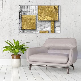 Kép - Arany négyzetek N⁰3 (90x60 cm)
