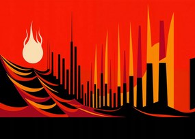 Poszter 35x25cm Városi véres tűz