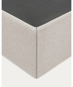 Bézs kárpitozott ágyneműtartós egyszemélyes ágy 90x190 cm Matters – Kave Home