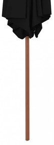 fekete kültéri napernyő farúddal 270 cm