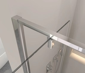 Erga Sydney, zuhanykabin egyszárnyú ajtóval 90 (ajtó) x 100 (fal) x 195 cm, 6mm átlátszó üveg, króm profil, ERG-V02-SYDNEY-D090G100-CR