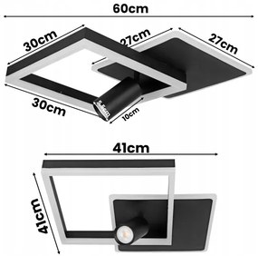 LED mennyezeti lámpa LED/38W/230V + 1xGU10/30W fekete
