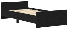 fekete tölgy színű szerelt fa ágykeret matrac nélkül 100x200 cm