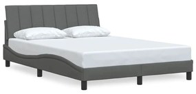 sötétszürke szövet ágykeret matrac nélkül Hanko 140 x 190 cm