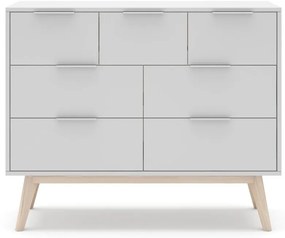 Fehér alacsony komód 120x83 cm Campus – Marckeric
