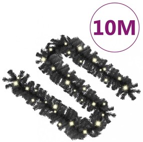 fekete karácsonyi füzér LED-es izzókkal 10 m