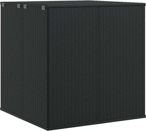 vidaXL fekete polyrattan kerti párnatartó doboz 100 x 97,5 x 104 cm